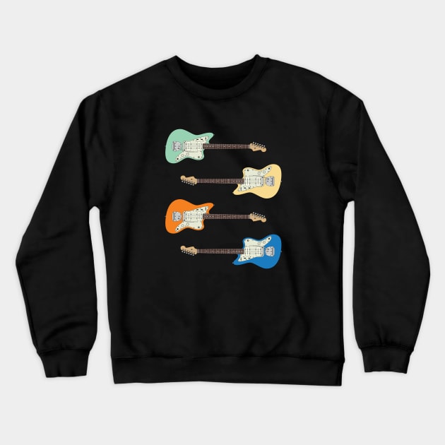 Offset Style Electric Guitar Colors Pack Crewneck Sweatshirt by nightsworthy